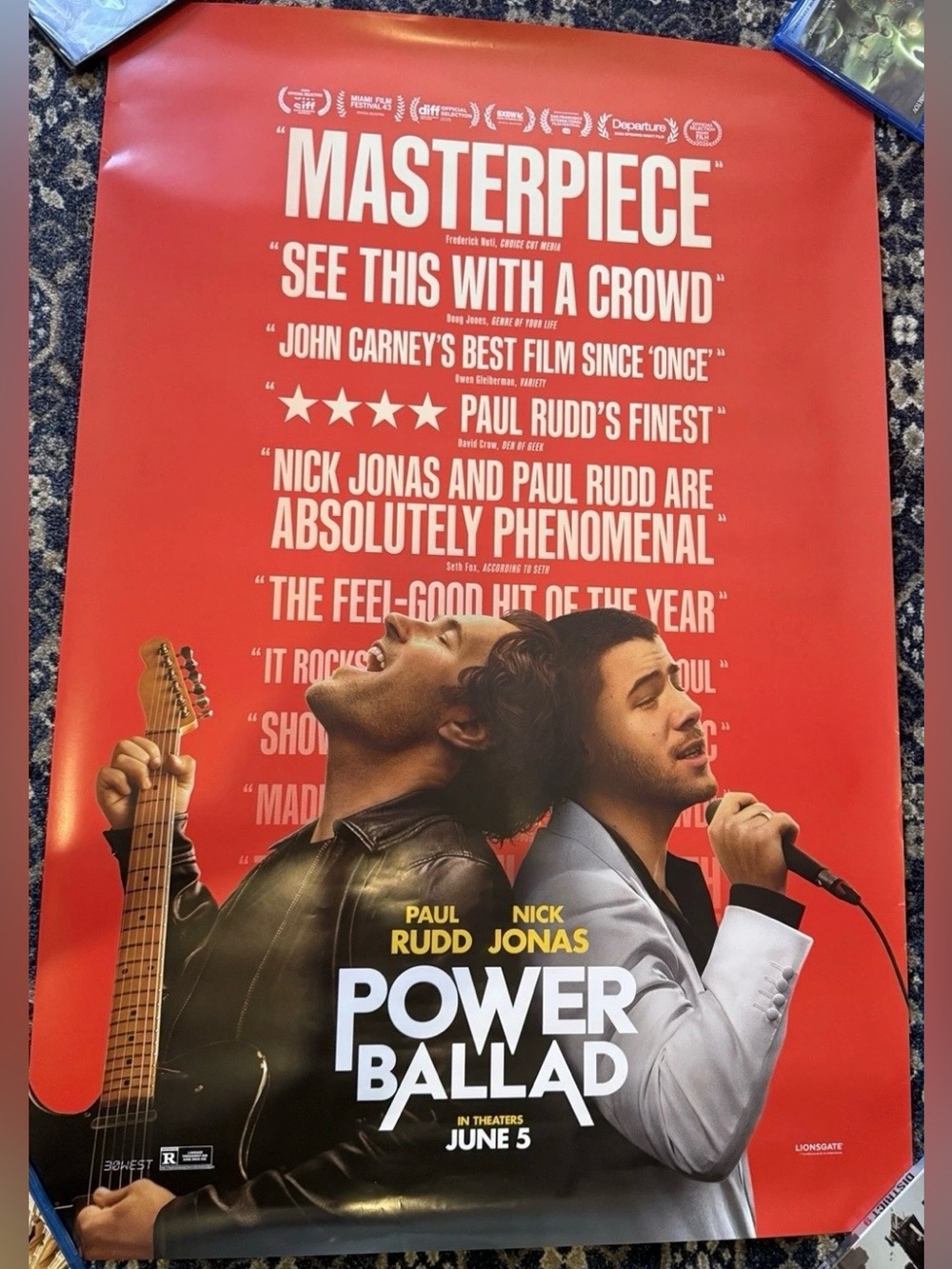 Power Ballad (2026) Movie Poster 27x40 D/S Original Nick Jonas Paul Rudd
